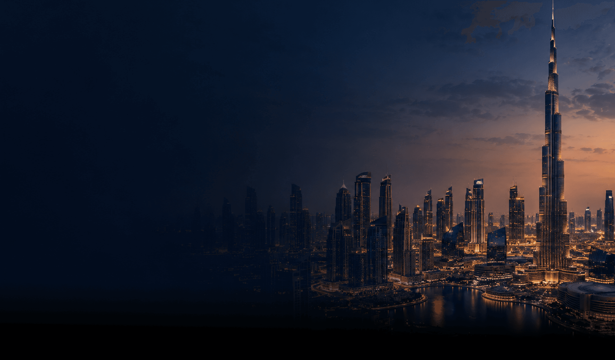 Dubai skyline at dusk